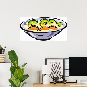 Salatschale mit Kiwi und Orange Poster