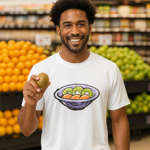 Salatschale mit Kiwi und Orange T-Shirt