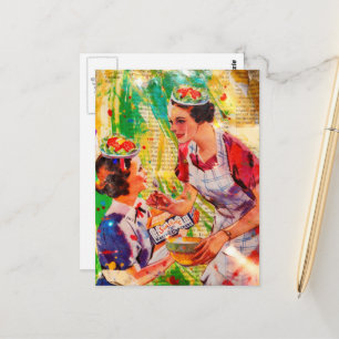 Salatteller Hüte  Postkarte