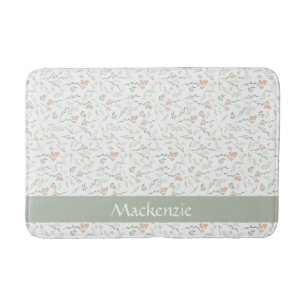 Salbei-Aquarell-Wildblumen-Blumenstrauß mit indivi Badematte
