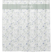 Salbei Blau Aquarell Wildblumen Monogramm Name