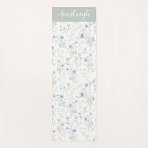 Salbei Blau Aquarell Wildblumen Monogramm Name