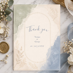Salbei Blau Botanische minimale Hochzeit Dankeskarte