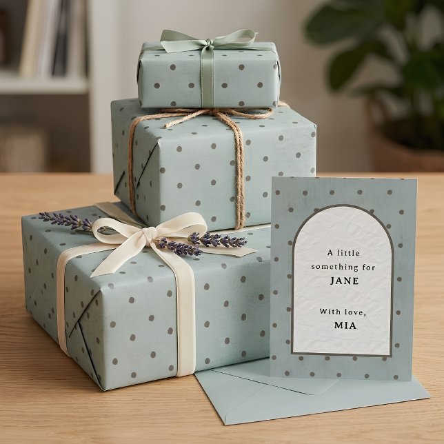 Salbei-Blau Texturiertes Punkte-Wrap-Papier Geschenkpapier (Von Creator hochgeladen)