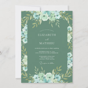 Salbei-Blüten-Hochzeit Einladung