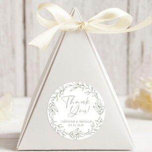 Salbei Boho-Blumen Einfache Dankeschön-Hochzeit Runder Aufkleber