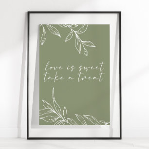 Salbei Boho Blumen Hochzeit Liebe ist süß Poster