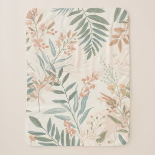 Salbei Botanical Blush Blatt Aquarellmuster Sherpadecke