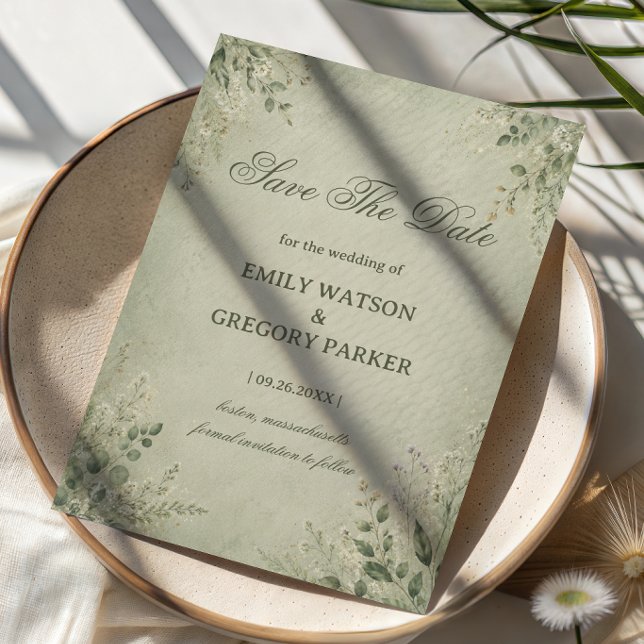 Salbei Botanisch Elegant Save The Date (Von Creator hochgeladen)