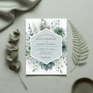Salbei-Botanische Ätherische Hochzeit Einladung