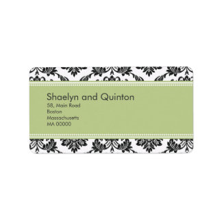 Salbei-Damask-Hochzeits-Adressetiketten Adressaufkleber