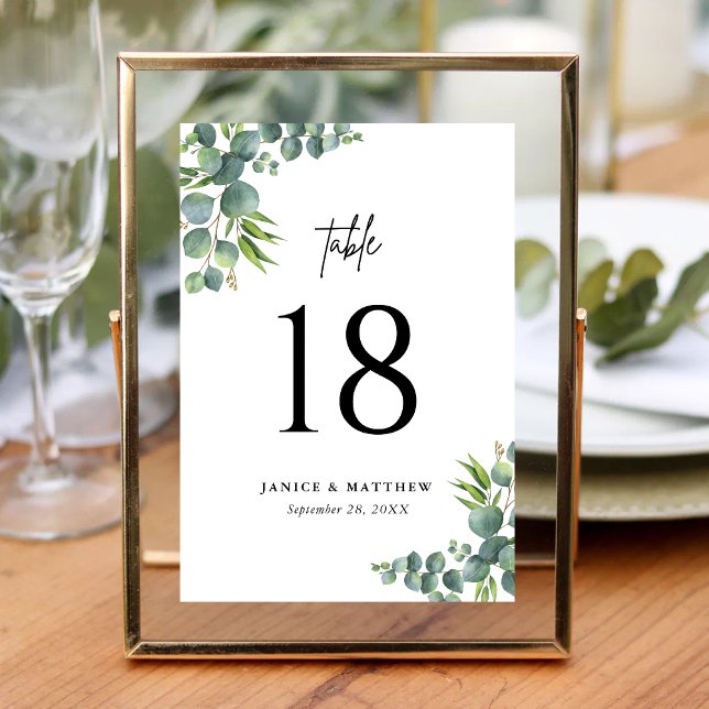 Salbei-Eukalyptus-Wald-Hochzeit Tischnummer (Sage eucalyptus woodland table number adds natural charm while guiding guests to seats.)