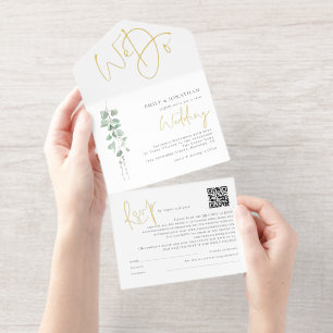 Salbei-Eukalyptus-Wir-Hochzeit-Folie All-in-One-Einladung