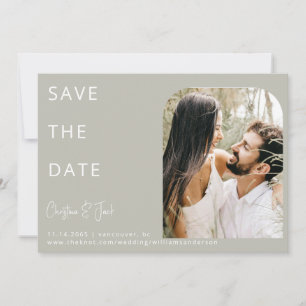 Salbei-Foto-Moderne-Bogen-Hochzeit-Save-the-Date  Einladung