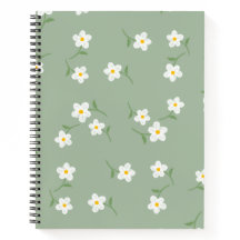 Salbei Gänseblümchen Blumen Notizbuch | Handgezeic
