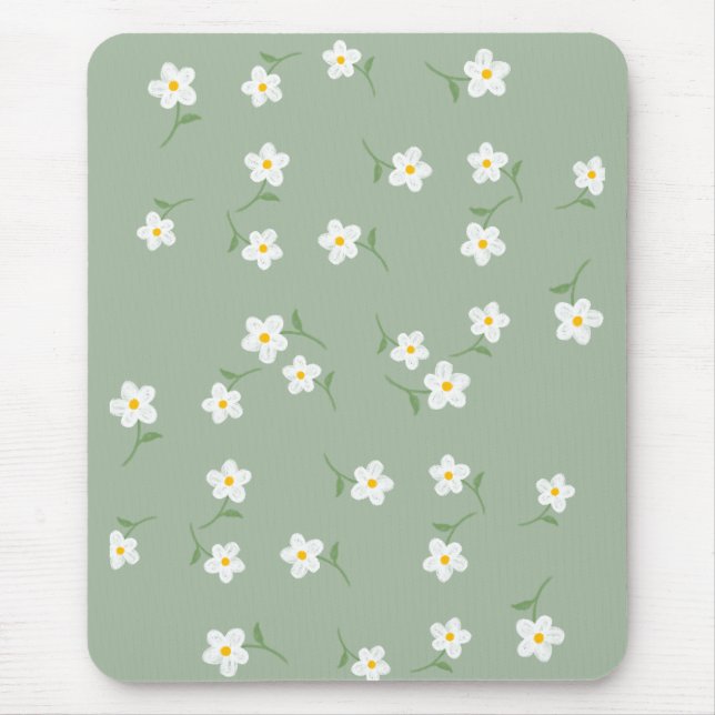 Salbei Gänseblümchen Blumenmauspad  Mousepad (Vorne)