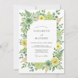 Salbei Gelbe Ruhige Botanische Hochzeit Einladung