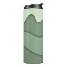Salbei-Grün Abstraktes Wellenmuster Tumbler