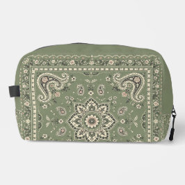 Salbei-Grün-Bandana-Paisley-Allround-Tasche-Organi Waschbeutel