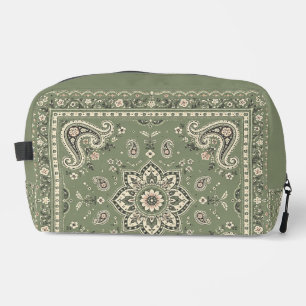 Salbei-Grün-Bandana-Paisley-Allround-Tasche-Organi Waschbeutel
