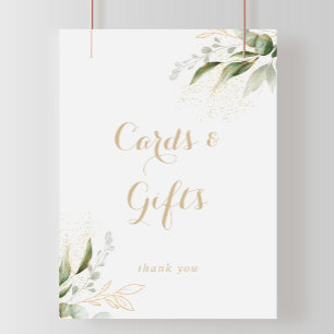 Salbei-Grün-Eukalyptus-Gold-Karten und Geschenke S Poster