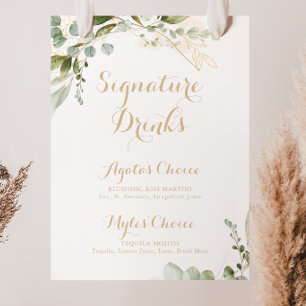 Salbei-Grün-Eukalyptus-Gold-Signature-Drinks Poster
