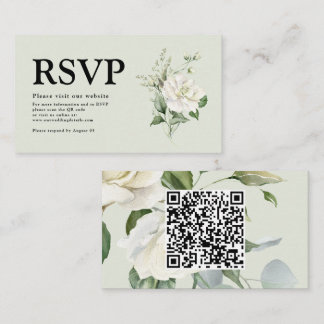 Salbei Grün Eukalyptus & Rose Elfenbein QR-Code Ho Begleitkarte