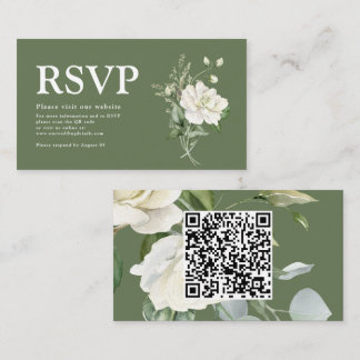 Salbei Grün Eukalyptus & Rose Elfenbein QR-Code Ho Begleitkarte