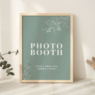 Salbei-Grün Fotoautomat Hochzeitsschild Poster