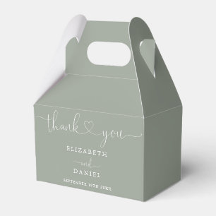 Salbei-Grün Herz Schrift Hochzeit Geschenkschachtel