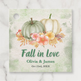 Salbei-Grün-Kürbis-Herbstliebe-Hochzeit Geschenkanhänger