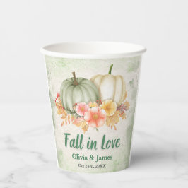 Salbei-Grün-Kürbis-Herbstliebe-Hochzeit Pappbecher