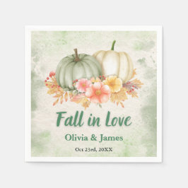Salbei-Grün-Kürbis-Herbstliebe-Hochzeit Serviette