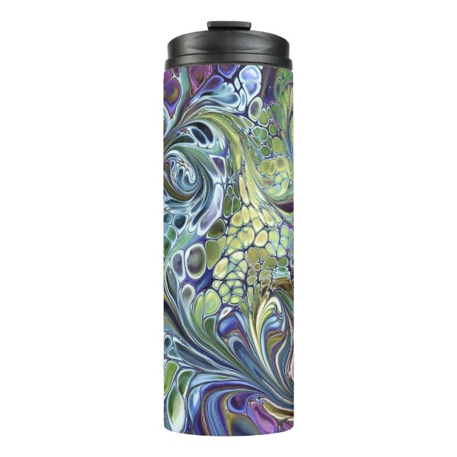 Salbei grün, lila blau thermosbecher (Vorderseite)