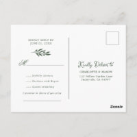Salbei-Grün-Oliven-Hochzeitslied-Anfrage RSVP