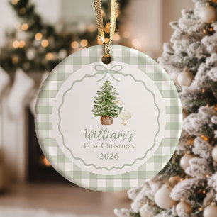 Salbei-Grün Silly Goose Baby Erstes Weihnachten Keramik Ornament