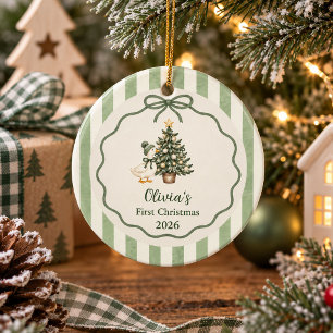 Salbei-Grün Silly Goose Baby Erstes Weihnachten Keramik Ornament
