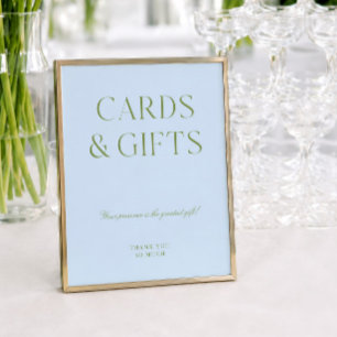 Salbei-Grün- und Blaue Karten & Geschenke Hochzeit