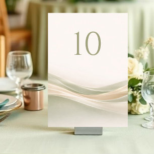 Salbei-Grün und Elfenbein Hochzeitstisch-Nummer Tischnummer