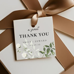 Salbei Grün & Weiße Blüten Ein Süßes Dankeschön Geschenkanhänger