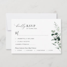 Salbei-grüne Aquarellfarben-Blume Hochzeit-RSVP-Ka Dankeskarte
