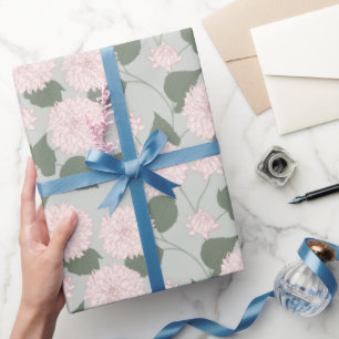 Salbei-grüne Dahlien-Blumenverpackung Geschenkpapier