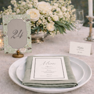 Salbei-Grüne-Rosen-Hochzeitstisch-Nummern 20-29 Einladung