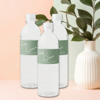 Salbei-Grüner Eleganter Skript-Baby-Shower