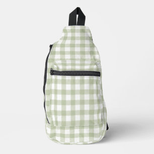 Salbei-Grüner Gingham-Trend Crossbody Bag