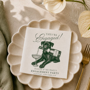 Salbei-Grüner Labrador Retriever Champagner-Verlob Serviette