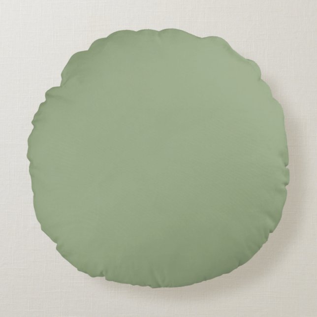 Salbei-Grünkissen rund, Polyester Rundes Kissen (Vorderseite)