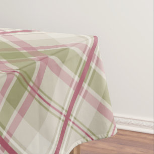 Salbei-Himbeercreme-Diagonalprofil kariert Tischdecke