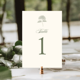 Salbei-Hortensien-Hochzeit im Vintage-Stil Tischnummer