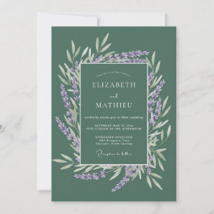 Salbei-Lavendel-Botanische Blütenpracht-Hochzeit Einladung